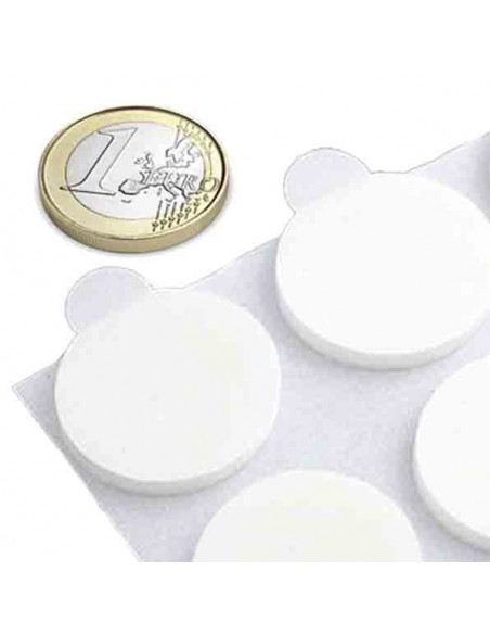 Adhesivo 2 caras Ø 25 mm acrilico - comparativo moneda