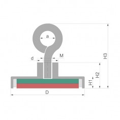 Base magnética neodimio Ø 136 mm hembrilla 2
