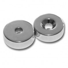 Imán neodimio para atornillar Ø 14x5 mm - comparativa moneda 2