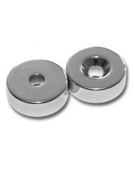 Imán neodimio para atornillar Ø 14x5 mm - vista dos caras