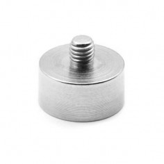 Base magnética neodimio Ø 10 mm mini vástago M3 - comparación con moneda 2