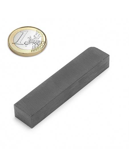 Imán bloque ferrita 70x14x10mm-FB-70-14-10 - comparación moneda