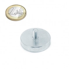 Base magnética Samario Ø 32 mm con vástago roscado - comparación con euro