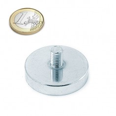 Base magnética Samario Ø 40 mm con vástago roscado - comparación con euro