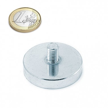Base magnética Samario Ø 40 mm con vástago roscado - comparación con euro