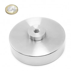 Base magnética neodimio Ø 94 mm casquillo roscado IRC-94 - comparativa moneda euro