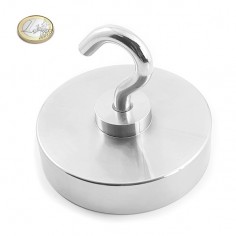 Base magnética neodimio Ø 94 mm gancho IRG-94 - comparativa con moneda euro
