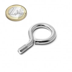 HEMBRILLA METÁLICA ROSCA MÉTRICA 6 mm - comparativo con moneda euro