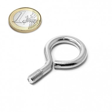 HEMBRILLA METÁLICA ROSCA MÉTRICA 6 mm - comparativo con moneda euro