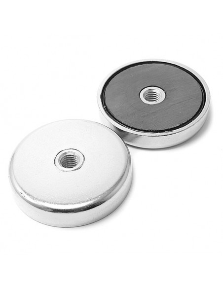 Base magnética ferrita Ø 50 mm rosca interior - 2 caras
