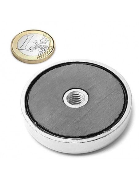 Base magnética ferrita Ø 50 mm rosca interior