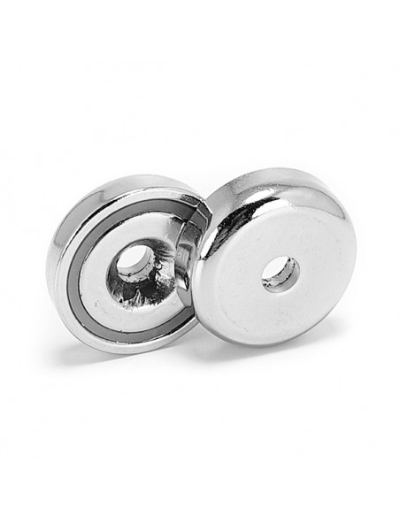 Base magnética neodimio Ø 25mm avellanada con tara - 2 caras