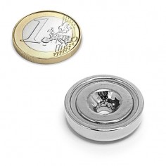 Base magnética neodimio Ø 25mm avellanada con tara - Euro
