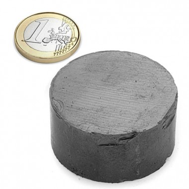 Imán ferrita disco 40x20mm con tara - Moneda