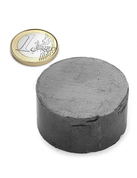 Imán ferrita disco 40x20mm con tara - Moneda