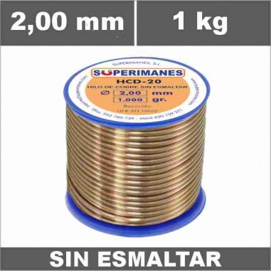 Hilo cobre Ø 2 mm 1 kg Sin esmaltar