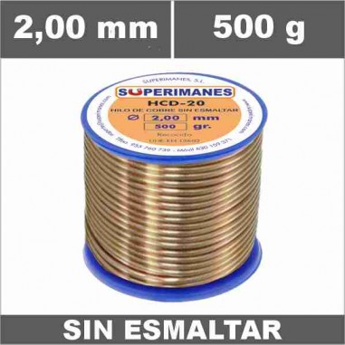 Hilo cobre Ø 2 mm 500 gr. Sin esmaltar