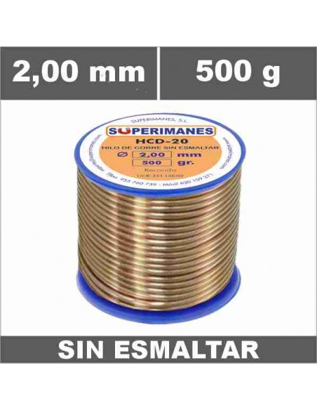 Hilo cobre Ø 2 mm 500 gr. Sin esmaltar