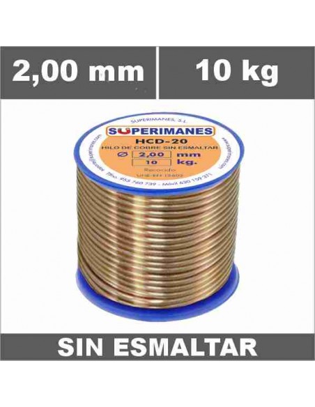 Hilo cobre Ø 2,00 mm 10 kg sin esmaltar