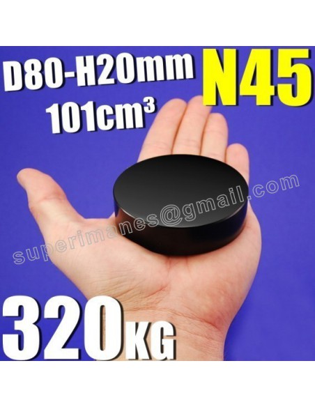 IMÁN NEODIMIO 80x20mm NEGRO