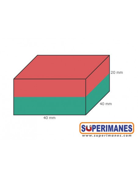 IMÁN NEODIMIO 40x40x20mm