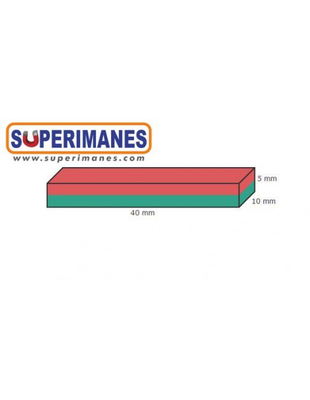 IMÁN NEODIMIO 40x10x5mm 