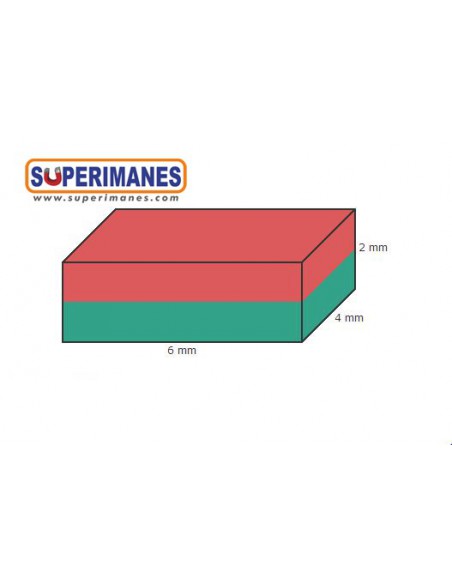 IMÁN NEODIMIO 6x4x2mm 120ºC