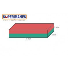 IMÁN NEODIMIO 10x5x2 mm DORADO 2