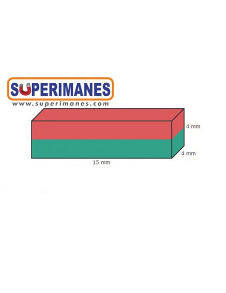 IMÁN NEODIMIO 15x4x4mm 100ºC