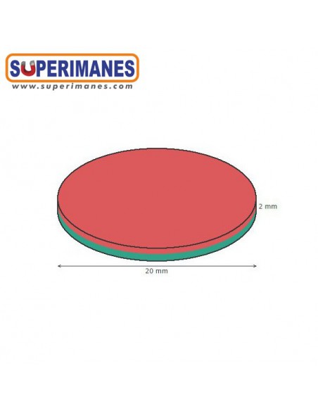 IMÁN NEODIMIO 20x2mm ADHESIVO