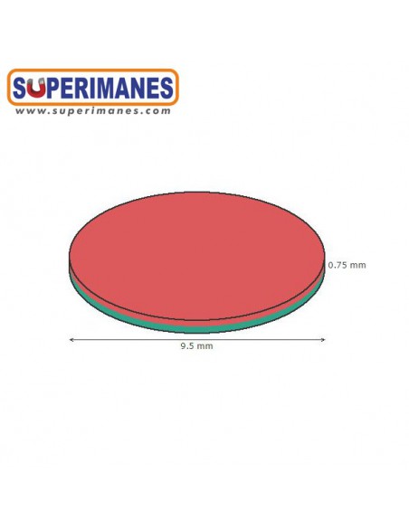 IMÁN NEODIMIO 9.5x0.75mm ADHESIVO