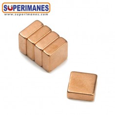 IMÁN NEODIMIO 10x10x4mm COBREADO 2