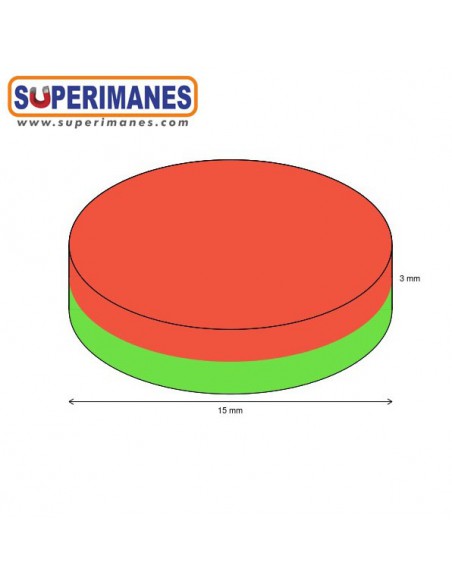 IMÁN NEODIMIO 15x3mm ADHESIVO