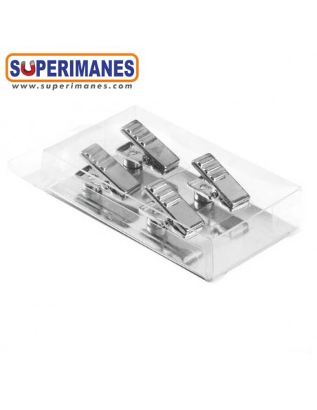 PINZAS MAGNÉTICAS CROMADAS