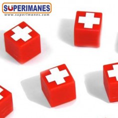 IMANES DECORATIVO ROJO CRUZ BLANCA