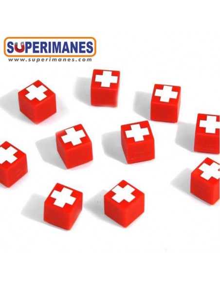 IMANES DECORATIVO ROJO CRUZ BLANCA