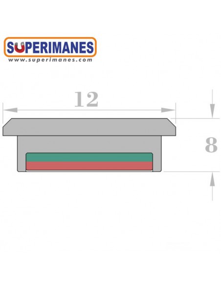 IMAN ACERO CON BORDE Ø 12
