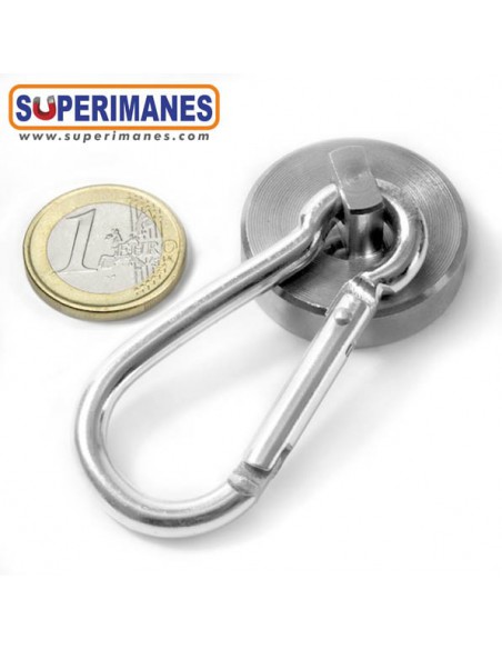 BASE MAGNÉTICA NEODIMIO Ø 32 mm MOSQUETÓN