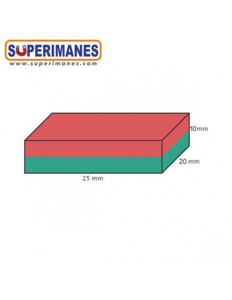 IMÁN NEODIMIO 25x20x10mm