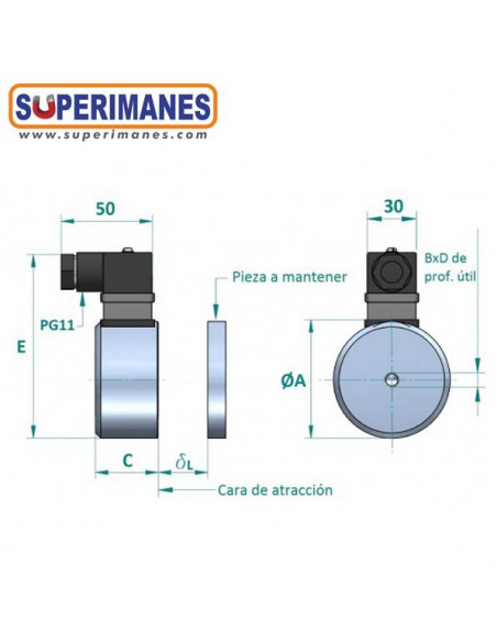 ELECTROIMÁN Ø 80x38mm
