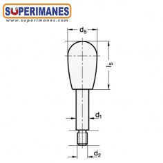 PALANCA 100 MM CON EMPUÑADURA OVALADA 2