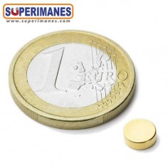 IMÁN NEODIMIO 6x2mm DORADO