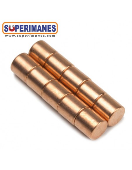 IMÁN NEODIMIO 8x8mm COBREADO