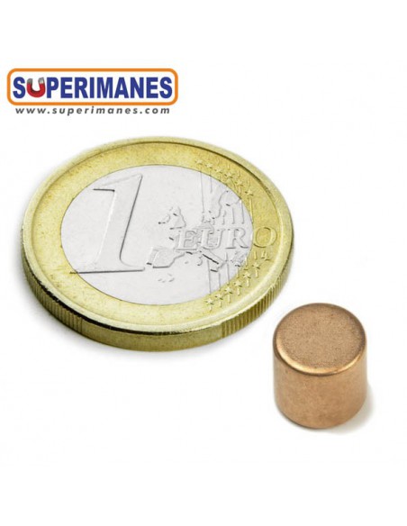 IMÁN NEODIMIO 8x8mm COBREADO