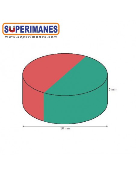 IMÁN NEODIMIO 10x5mm DIAMETRAL