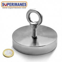 IRH-98RP BASE MAGNÉTICA NEODIMIO Ø 98 mm HEMBRILLA ROSCA PASANTE FUERZA 300 KG 2