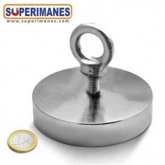 IRH-98RP BASE MAGNÉTICA NEODIMIO Ø 98 mm HEMBRILLA ROSCA PASANTE FUERZA 300 KG