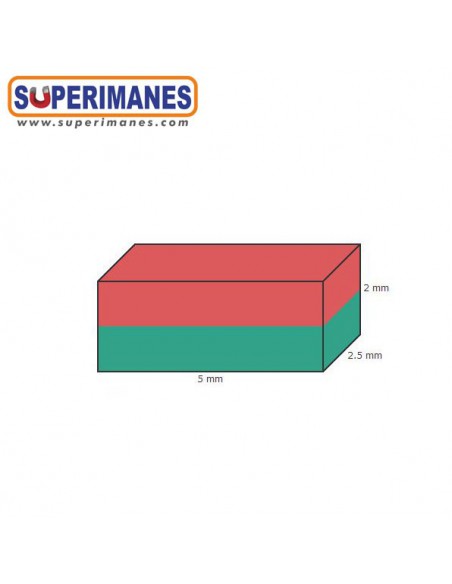 IMÁN NEODIMIO 5x2.5x2mm 120°C