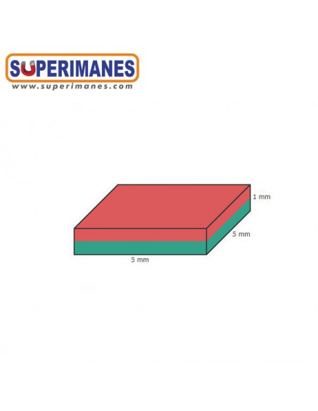 IMÁN NEODIMIO 5x5x1mm 120°C