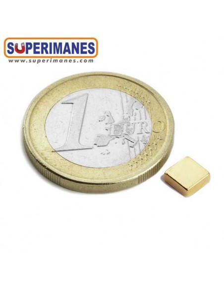 IMÁN NEODIMIO 5x5x2mm DORADO
